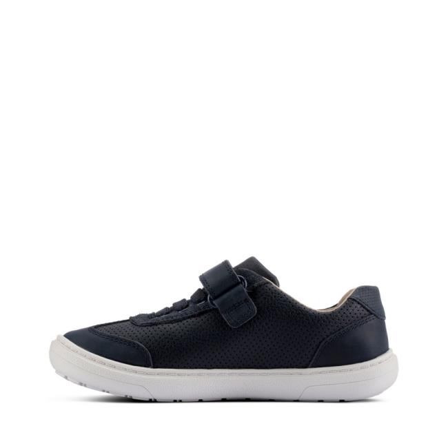 Sapatos Escolares Clarks Flash Step Kid Menina Azul Marinho | CLK280PQX