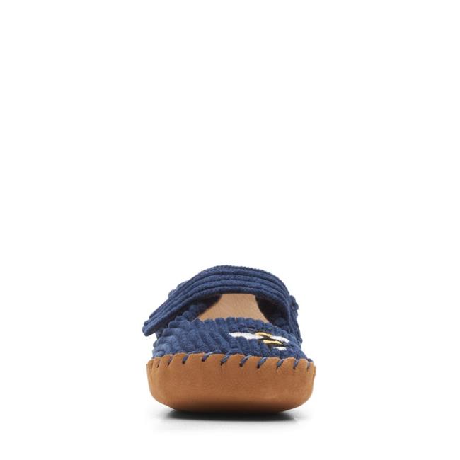 Sapatos Escolares Clarks Halo Large Menina Azul Marinho | CLK109CMD