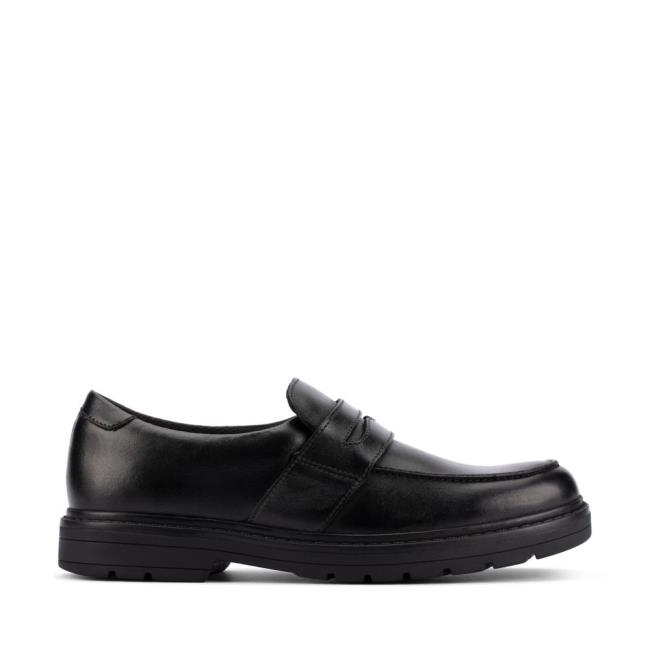 Sapatos Escolares Clarks Loxham Craft Youth Menino Pretas | CLK438TCE