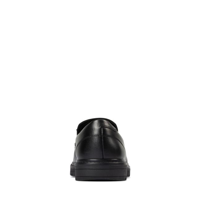 Sapatos Escolares Clarks Loxham Grove Youth Menino Pretas | CLK397IZE