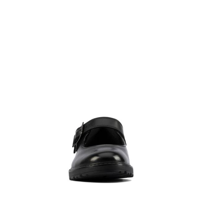 Sapatos Escolares Clarks Loxham Walk Youth Menina Pretas | CLK385IVC