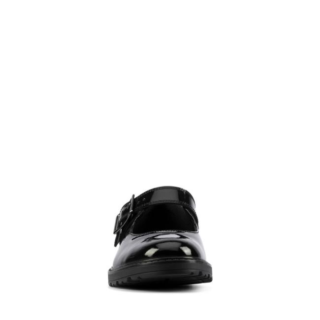 Sapatos Escolares Clarks Loxham Walk Youth Menina Pretas | CLK603OPK