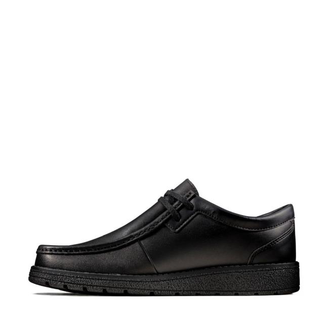 Sapatos Escolares Clarks Mendip Craft Youth Menino Pretas | CLK759MNW