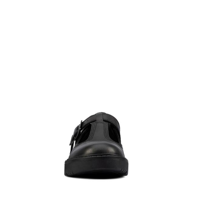 Sapatos Escolares Clarks Plain Move Kid Menina Pretas | CLK820UVM