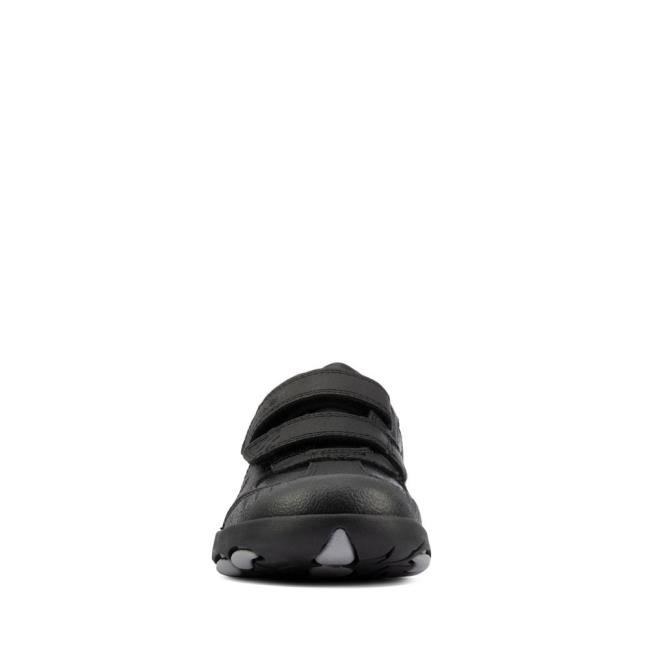 Sapatos Escolares Clarks Rex Stride Kid Menino Pretas | CLK039VSI