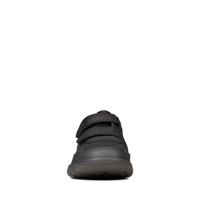 Sapatos Escolares Clarks Scape Flare Kid Menino Pretas | CLK052YWC