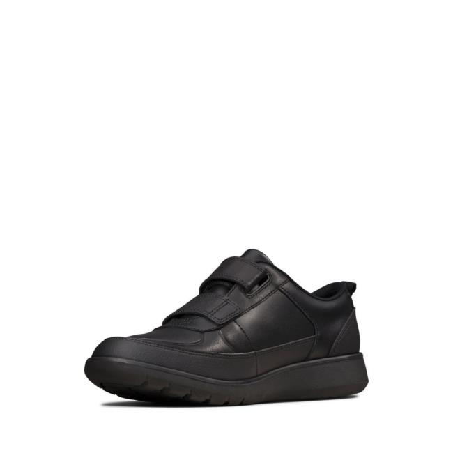 Sapatos Escolares Clarks Scape Flare Youth Menino Pretas | CLK875KGC