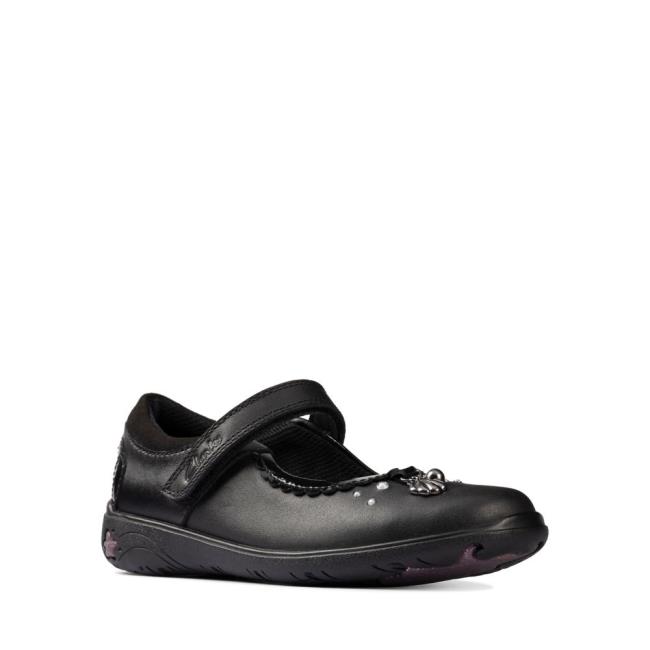 Sapatos Escolares Clarks Sea Shimmer Kid Menina Pretas | CLK860CAX