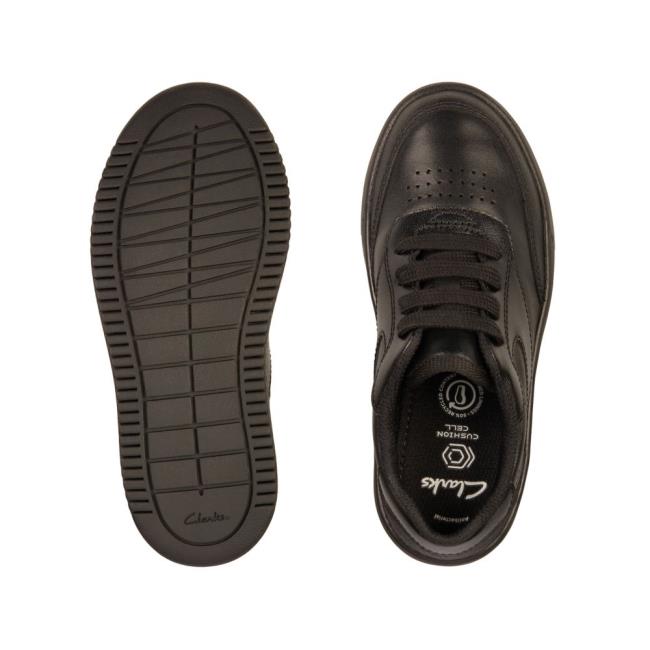 Sapatos Escolares Clarks Tor Esportivos Flex Kid Menino Pretas | CLK762MLD