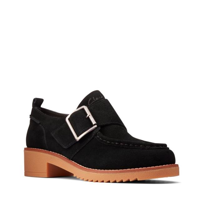 Sapatos Pretos Clarks Eden Medio Monk Feminino Pretas | CLK312RXV