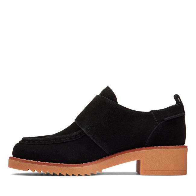 Sapatos Pretos Clarks Eden Medio Monk Feminino Pretas | CLK312RXV