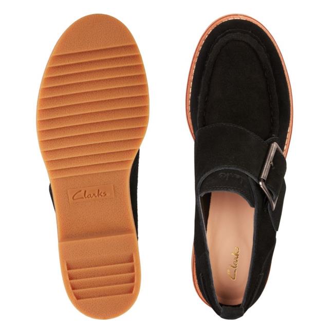 Sapatos Pretos Clarks Eden Medio Monk Feminino Pretas | CLK312RXV