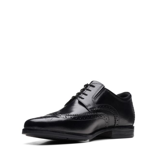 Sapatos Pretos Clarks Howard Wing Masculino Pretas | CLK607KZV