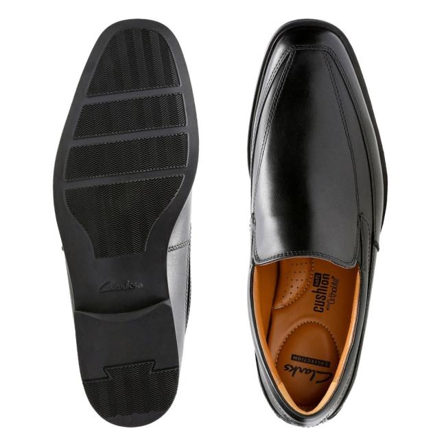 Sapatos Pretos Clarks Tilden Free Masculino Pretas | CLK357EZV