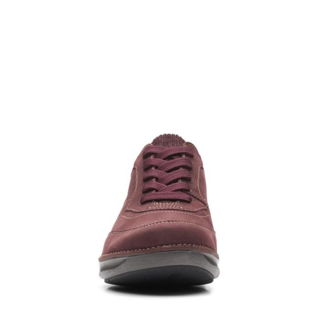 Sapatos Rasos Clarks Appley Tie Feminino Bordeaux | CLK358RFE