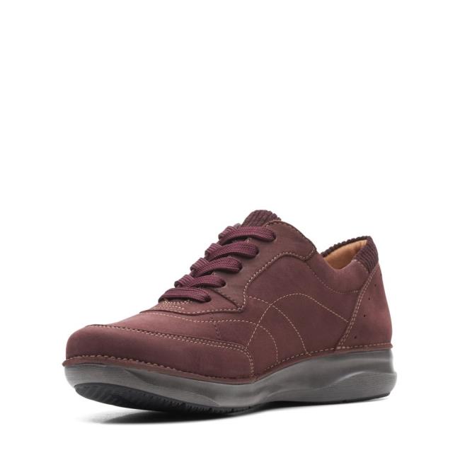 Sapatos Rasos Clarks Appley Tie Feminino Bordeaux | CLK358RFE