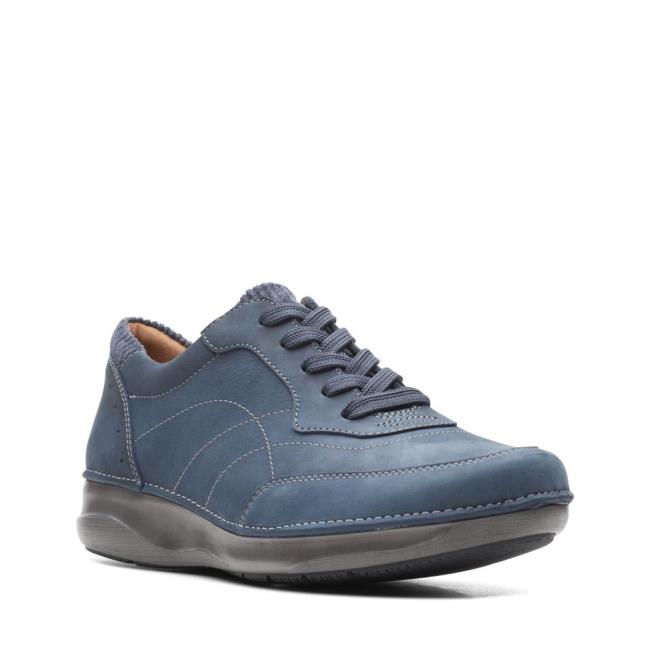 Sapatos Rasos Clarks Appley Tie Feminino Azul Marinho | CLK831RQM