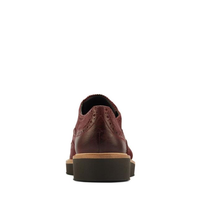 Sapatos Rasos Clarks Baille Brogue Feminino Bordeaux | CLK086XKI