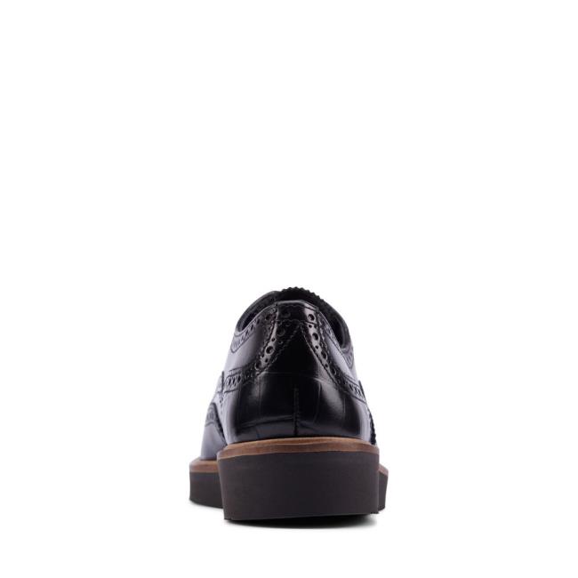 Sapatos Rasos Clarks Baille Brogue Feminino Pretas | CLK380WCM