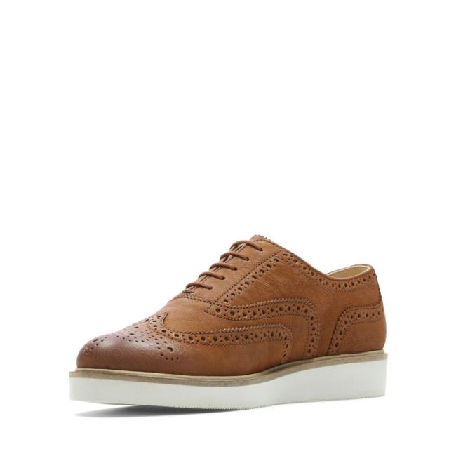 Sapatos Rasos Clarks Baille Brogue Feminino Marrom | CLK439WUX