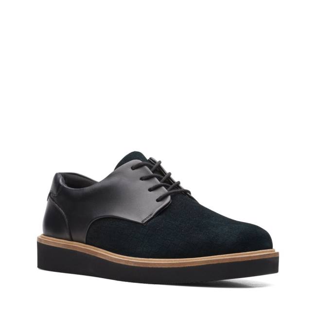 Sapatos Rasos Clarks Baille Renda Feminino Pretas | CLK756NGT