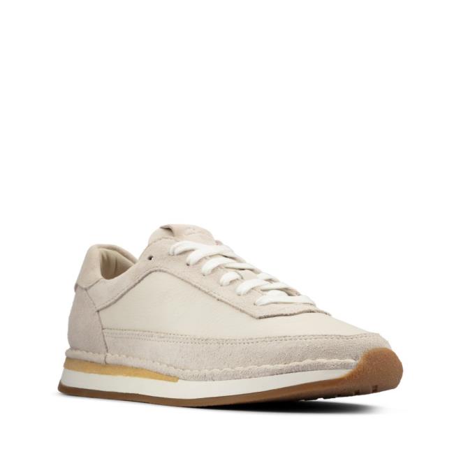 Sapatos Rasos Clarks Craft Run Renda Feminino Branco | CLK217FUN