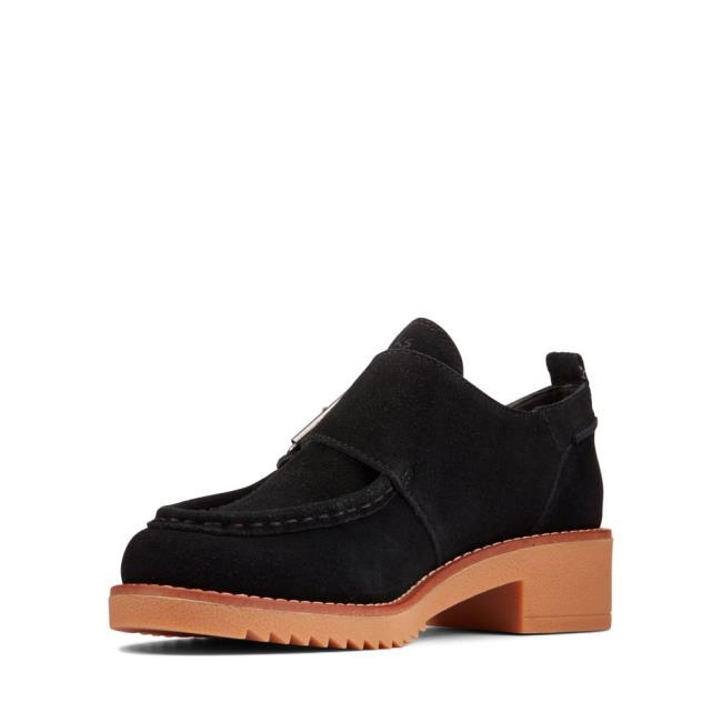 Sapatos Rasos Clarks Eden Medio Monk Feminino Pretas | CLK521VYM