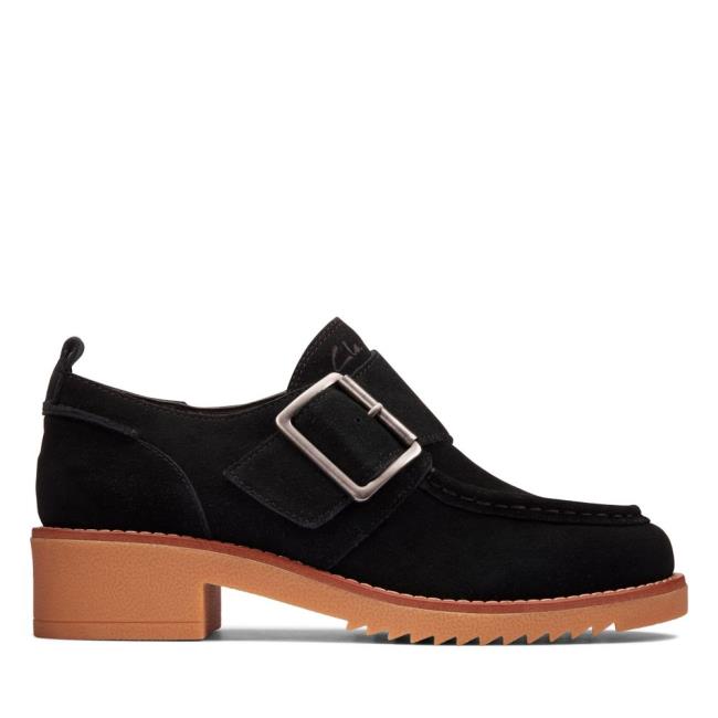 Sapatos Rasos Clarks Eden Medio Monk Feminino Pretas | CLK521VYM