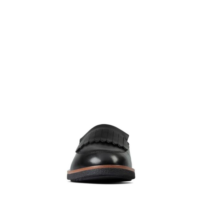 Sapatos Rasos Clarks Griffin Kilt Feminino Pretas | CLK634ANS