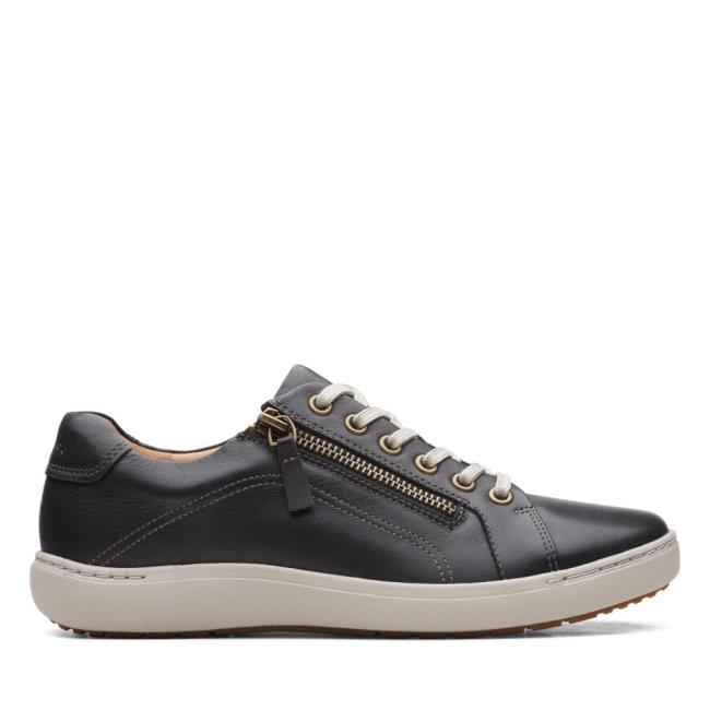 Sapatos Rasos Clarks Nalle Renda Feminino Pretas | CLK350TSV