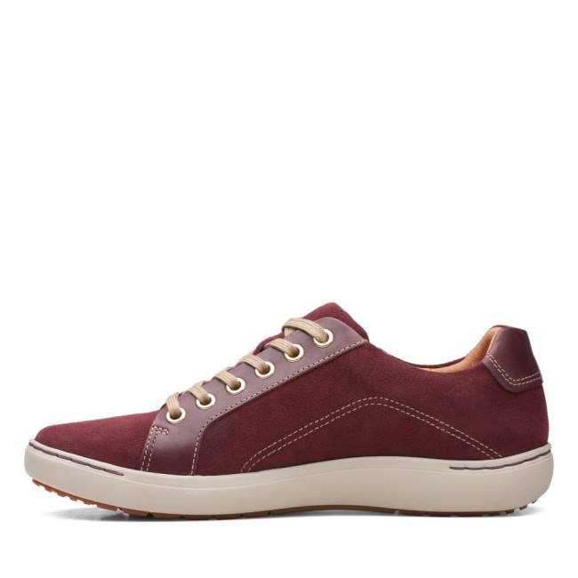 Sapatos Rasos Clarks Nalle Renda Feminino Vermelhas | CLK835VRK