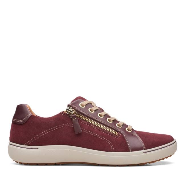 Sapatos Rasos Clarks Nalle Renda Feminino Vermelhas | CLK835VRK