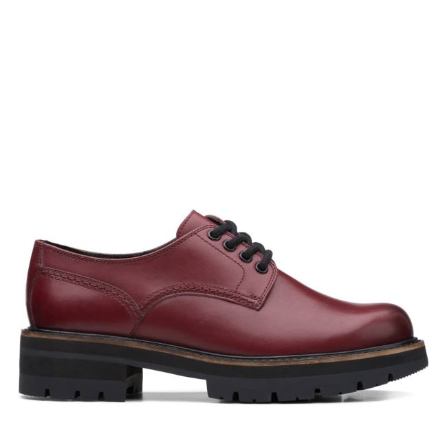 Sapatos Rasos Clarks Orianna Derby Feminino Vermelhas | CLK021MRS