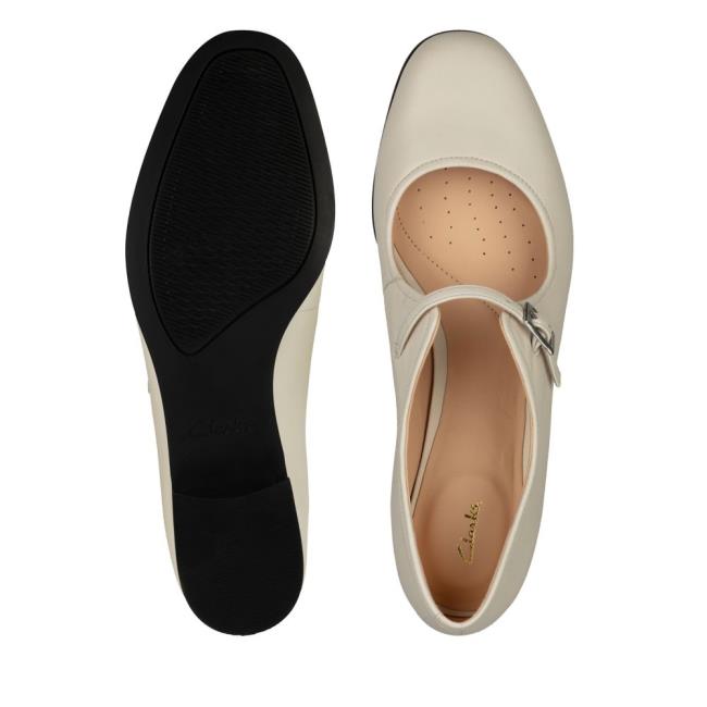 Sapatos Rasos Clarks Pure Rasos Feminino Branco | CLK756GMC