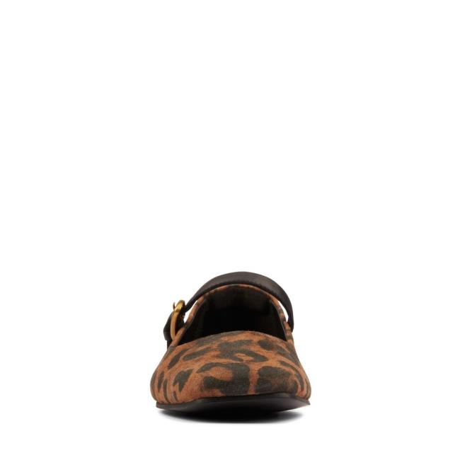 Sapatos Rasos Clarks Pure T bar Feminino Leopardo | CLK348XDV