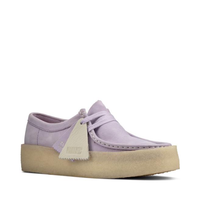 Sapatos Rasos Clarks Wallabee Cup Feminino Roxo | CLK308ASL