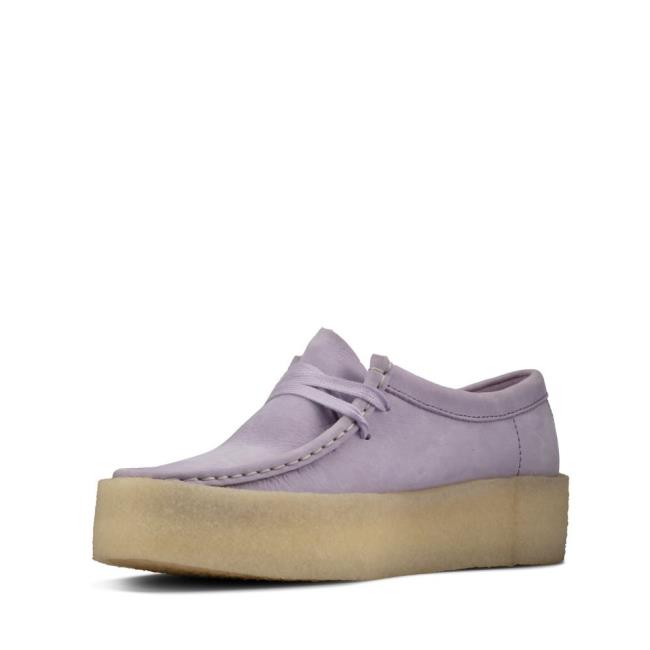 Sapatos Rasos Clarks Wallabee Cup Feminino Roxo | CLK308ASL