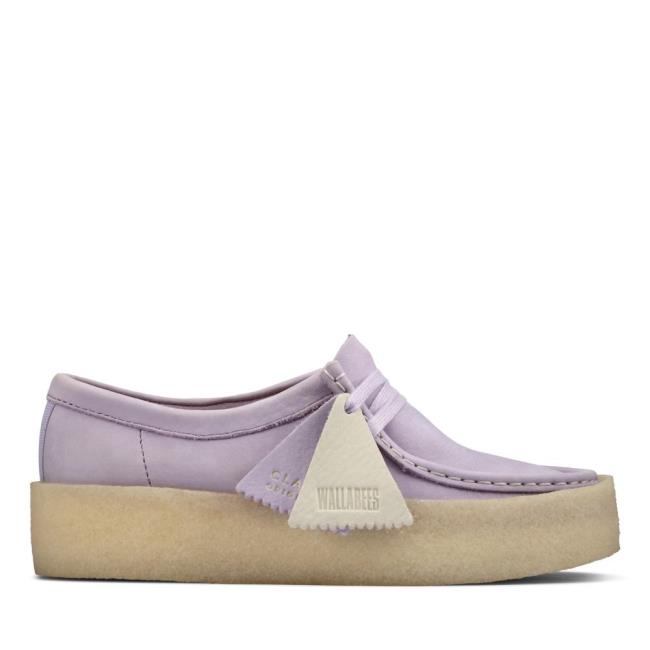 Sapatos Rasos Clarks Wallabee Cup Feminino Roxo | CLK308ASL