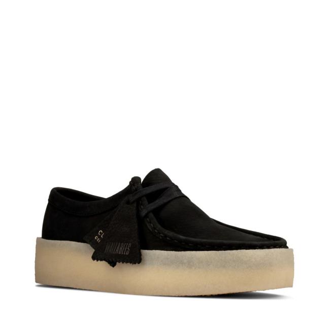 Sapatos Rasos Clarks Wallabee Cup Feminino Pretas | CLK473YPC