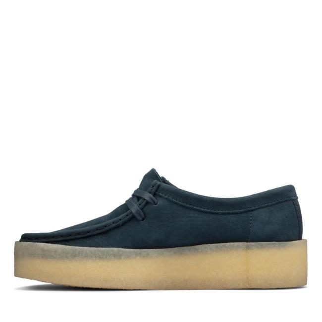 Sapatos Rasos Clarks Wallabee Cup Feminino Azuis | CLK846EWI