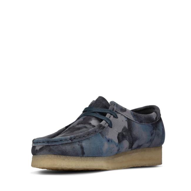 Sapatos Rasos Clarks Wallabee Feminino Azuis Camufladas | CLK428LCM