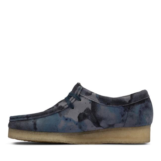 Sapatos Rasos Clarks Wallabee Feminino Azuis Camufladas | CLK428LCM