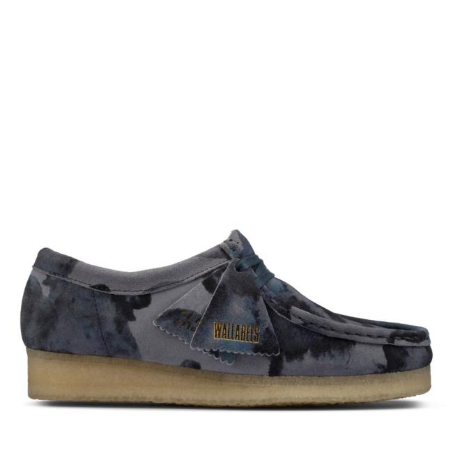 Sapatos Rasos Clarks Wallabee Feminino Azuis Camufladas | CLK428LCM