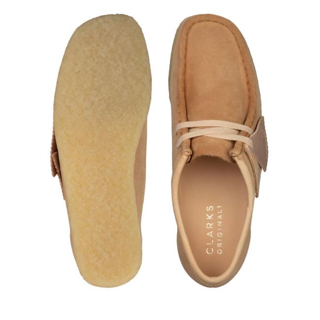 Sapatos Rasos Clarks Wallabee Feminino Luz Marrom | CLK687ARM