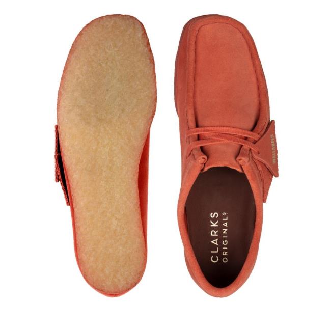 Sapatos Rasos Clarks Wallabee Feminino Rosa Escuro | CLK975ERH