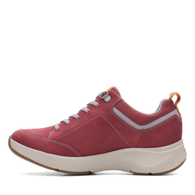 Sapatos Rasos Clarks Wave 2.0 Renda. Feminino Vermelhas | CLK782WOM