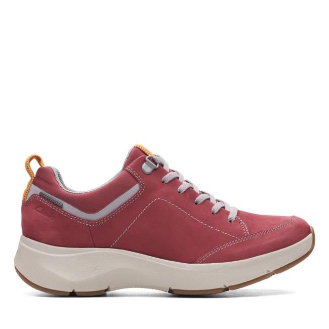 Sapatos Rasos Clarks Wave 2.0 Renda. Feminino Vermelhas | CLK782WOM