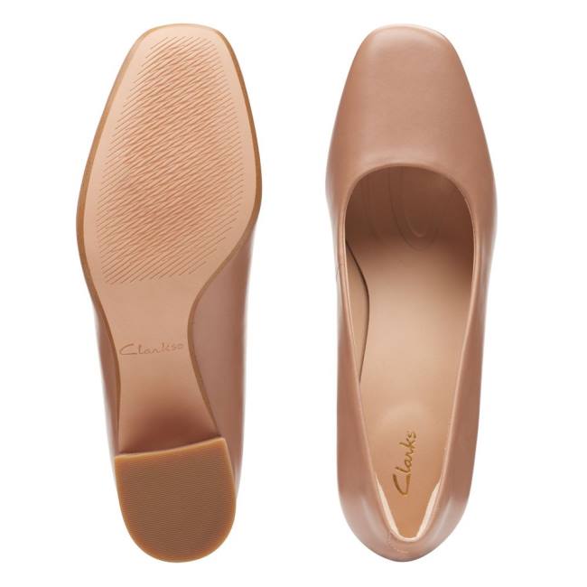 Sapatos Salto Alto Clarks Sheer55 Court Feminino Bege | CLK327HAI