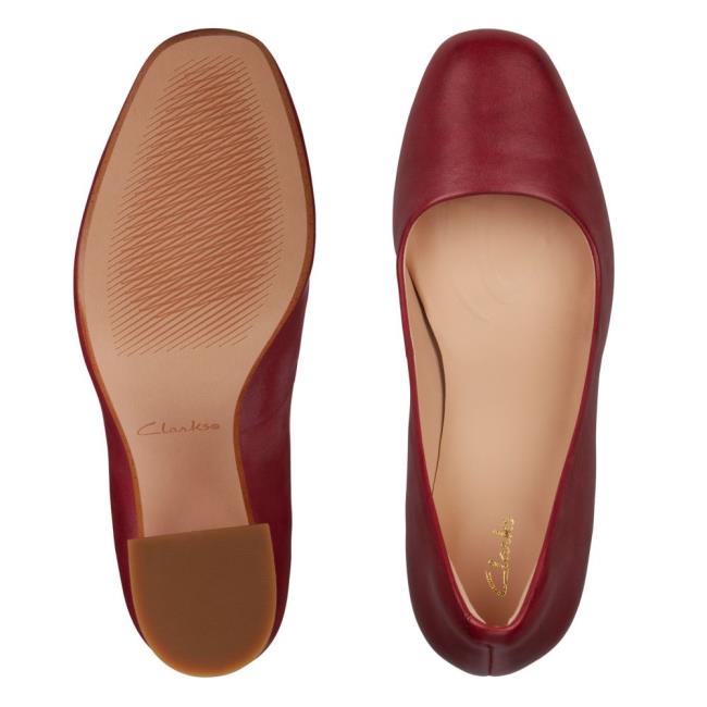 Sapatos Salto Alto Clarks Sheer85 Court Feminino Vermelhas | CLK726LCV