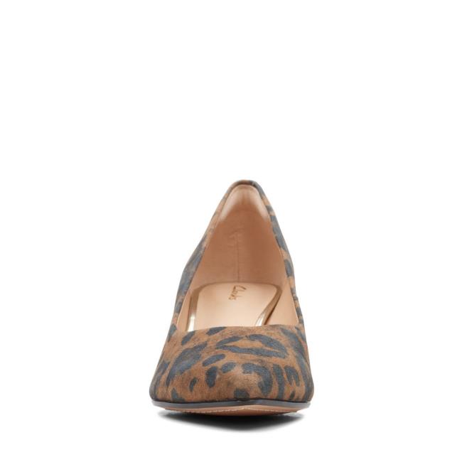 Sapatos Salto Alto Clarks Violet 55 Court Feminino Leopardo | CLK160WKD